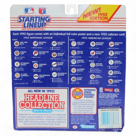 Kenner Starting Lineup Tom Glavine 1992 Edition Action Figure & Card Set - Picture 3 of 3